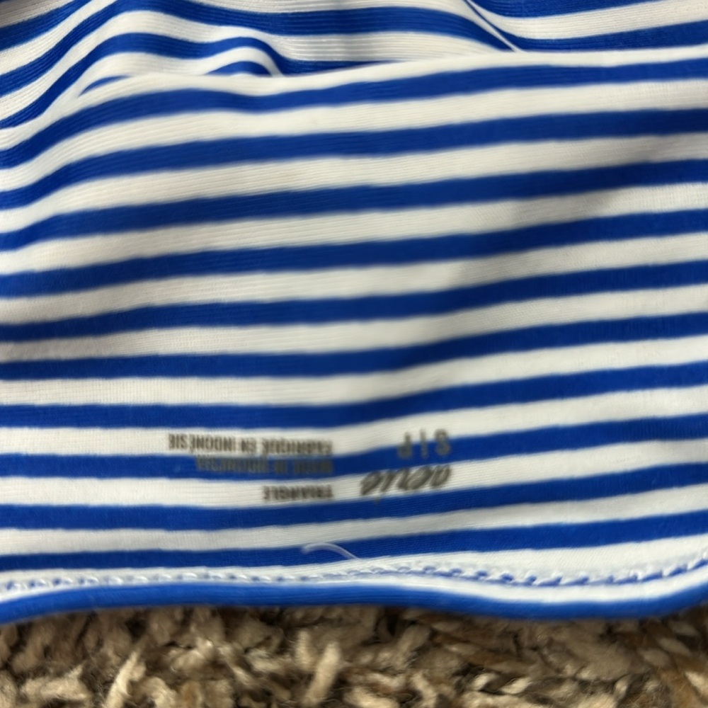 aerie Blue & White Striped Ruffle V-Neck Bikini Top - Picture 7 of 7